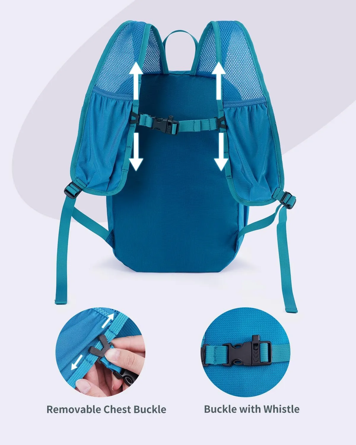 15L Small Hiking Backpack with Chest Pockets for Phone, Ultralight Hiking Daypack with Sternum Straps, Lightweight Foldable Packable Back Pack for Women Men(patent pending)