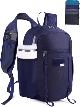 15L Small Hiking Backpack with Chest Pockets for Phone, Ultralight Hiking Daypack with Sternum Straps, Lightweight Foldable Packable Back Pack for Women Men(patent pending)