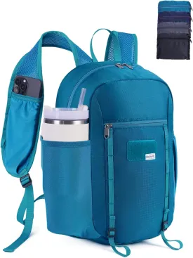 15L Small Hiking Backpack with Chest Pockets for Phone, Ultralight Hiking Daypack with Sternum Straps, Lightweight Foldable Packable Back Pack for Women Men(patent pending)