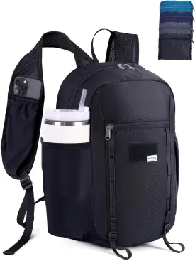 15L Small Hiking Backpack with Chest Pockets for Phone, Ultralight Hiking Daypack with Sternum Straps, Lightweight Foldable Packable Back Pack for Women Men(patent pending)