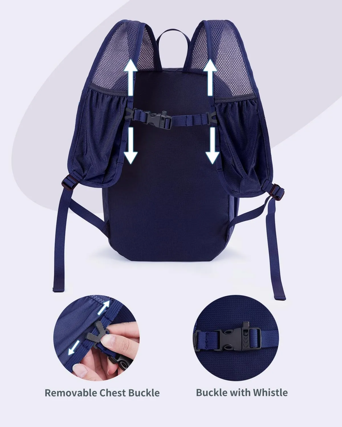 15L Small Hiking Backpack with Chest Pockets for Phone, Ultralight Hiking Daypack with Sternum Straps, Lightweight Foldable Packable Back Pack for Women Men(patent pending)