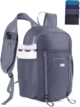15L Small Hiking Backpack with Chest Pockets for Phone, Ultralight Hiking Daypack with Sternum Straps, Lightweight Foldable Packable Back Pack for Women Men(patent pending)