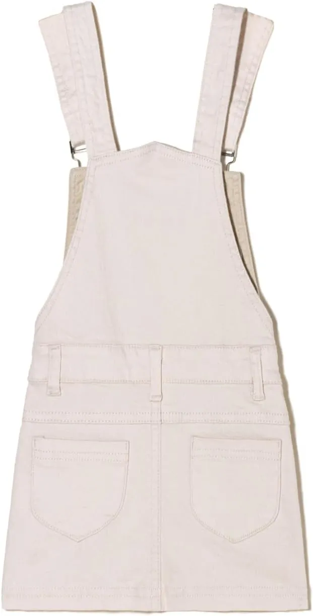 ABALACOCO Girls Casual Denim Overalls Stretch Material Dress Button Sleeveless Ajustable Strap Jean Fashion Wear 3-11T