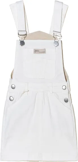 ABALACOCO Girls Casual Denim Overalls Stretch Material Dress Button Sleeveless Ajustable Strap Jean Fashion Wear 3-11T