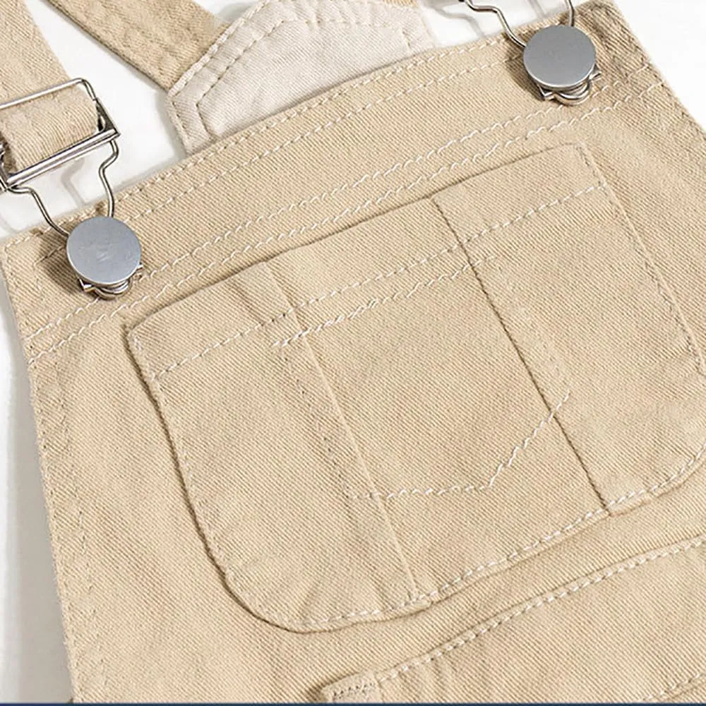 ABALACOCO Girls Casual Denim Overalls Stretch Material Dress Button Sleeveless Ajustable Strap Jean Fashion Wear 3-11T