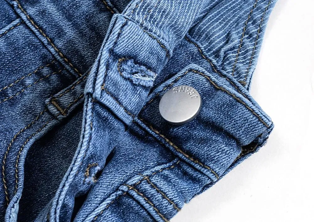 ABALACOCO Girls Casual Denim Overalls Stretch Material Dress Button Sleeveless Ajustable Strap Jean Fashion Wear 3-11T