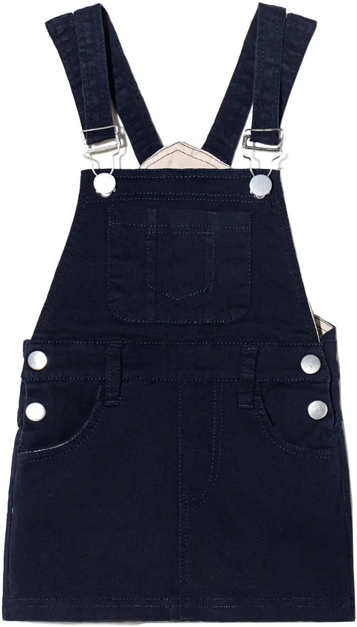 ABALACOCO Girls Casual Denim Overalls Stretch Material Dress Button Sleeveless Ajustable Strap Jean Fashion Wear 3-11T