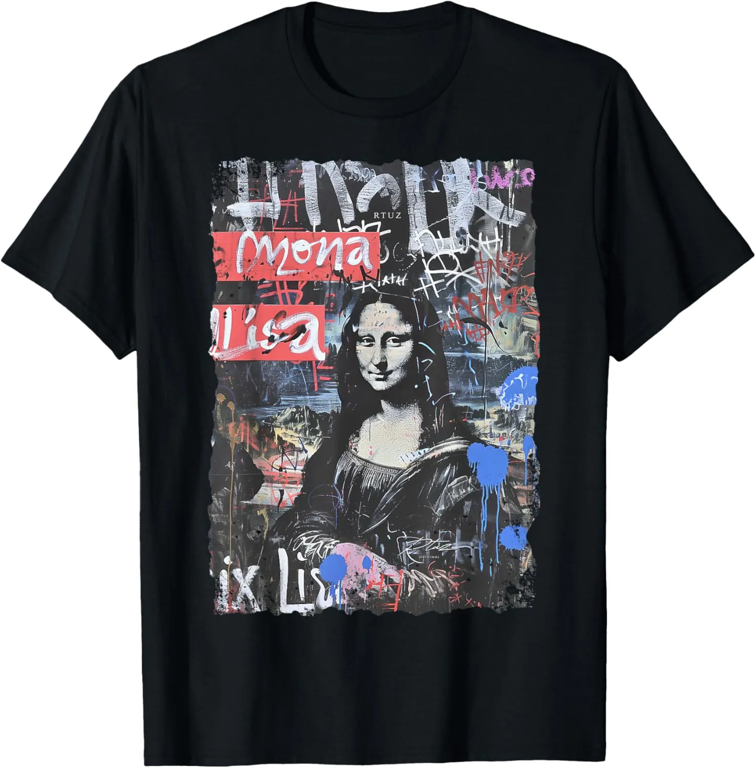 Abstract Graffiti Art Leonardo Da Vinci Art Mona Lisa T-Shirt