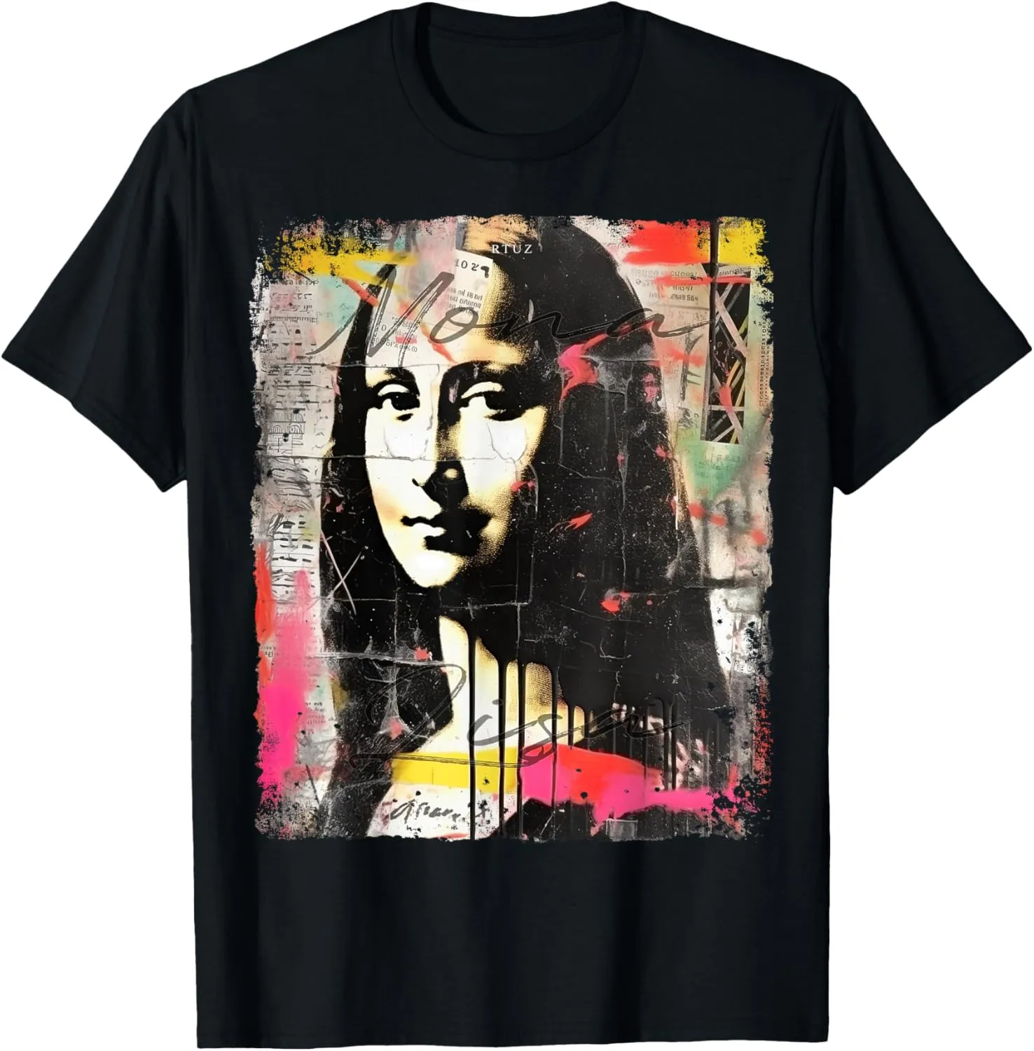 Abstract Graffiti Art Leonardo Da Vinci Art Mona Lisa T-Shirt