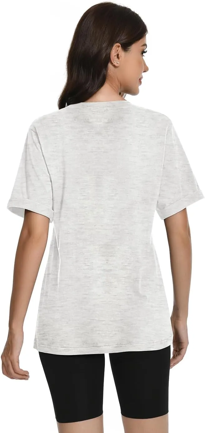 Auriviz Womens Summer Cotton Tops Basic Short Sleeve Shirts Casual V Neck T Shirt Comfy Trendy Tees