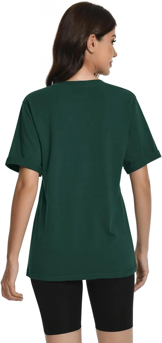 Auriviz Womens Summer Cotton Tops Basic Short Sleeve Shirts Casual V Neck T Shirt Comfy Trendy Tees