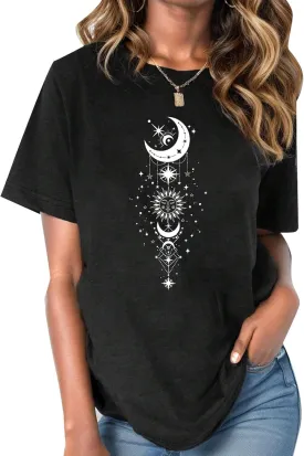 Avanova Womens Graphic Letter Print Short Sleeve T-Shirts Crewneck Casual Summer Cute Tees Tops