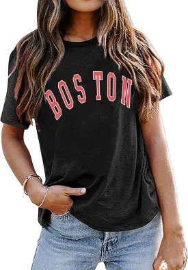 Avanova Womens Graphic Letter Print Short Sleeve T-Shirts Crewneck Casual Summer Cute Tees Tops