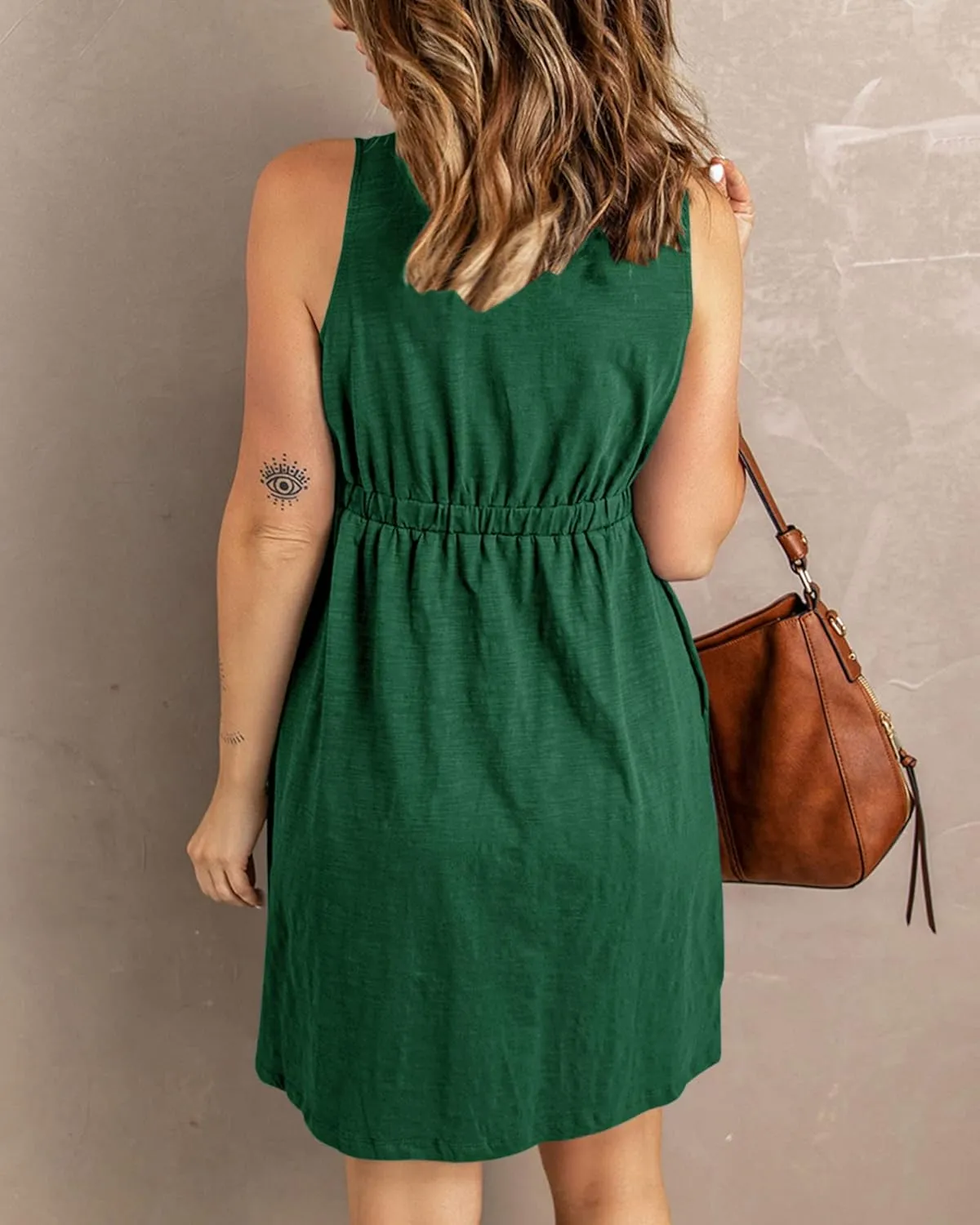 BTFBM Women Sleeveless Summer Dress 2025 Crewneck Ribbed Knit Ruffle Swing Button Down Beach Sun Mini Tank Short Dresses