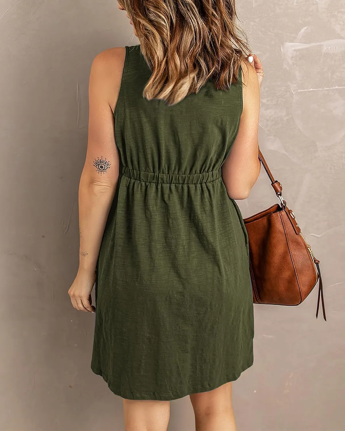 BTFBM Women Sleeveless Summer Dress 2025 Crewneck Ribbed Knit Ruffle Swing Button Down Beach Sun Mini Tank Short Dresses