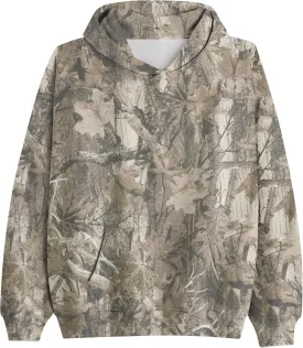 Camo Hoodie for Men Women Oversized Fleece Maple Leaf Hooded Sweatshirt Graphic Print Pullover Hoodies with Pocket