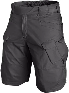 Cargo SweatShorts for Men Summer Outdoor Tactical Pants Solid/Patriotic Printed Military Shorts with Multi Pockets
