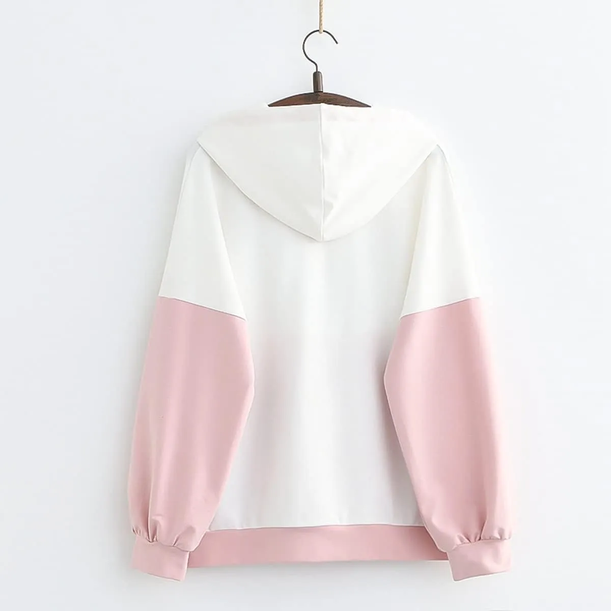 Cat Hoodie for Women Teens Lolita Kawaii Thin Cartoon Graphic Hoodies Printed Casual Long Sleeve Pullover Tops
