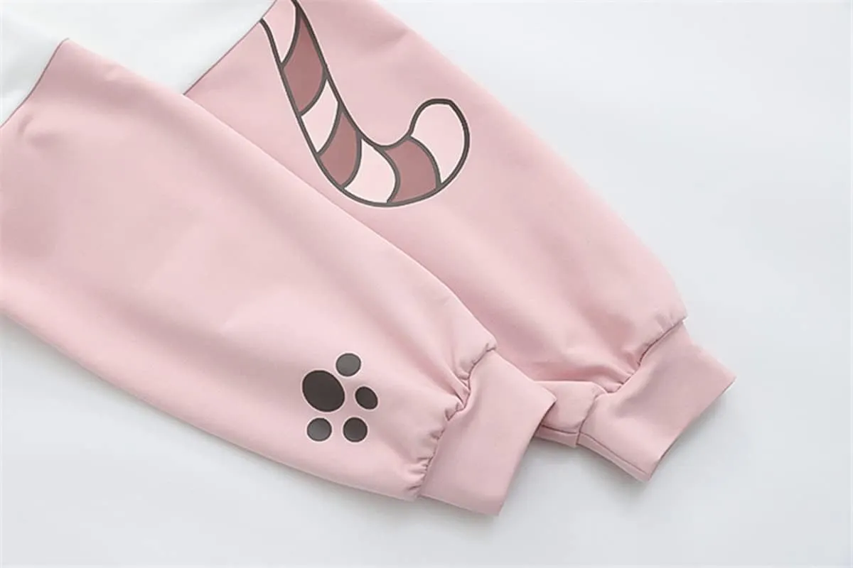 Cat Hoodie for Women Teens Lolita Kawaii Thin Cartoon Graphic Hoodies Printed Casual Long Sleeve Pullover Tops