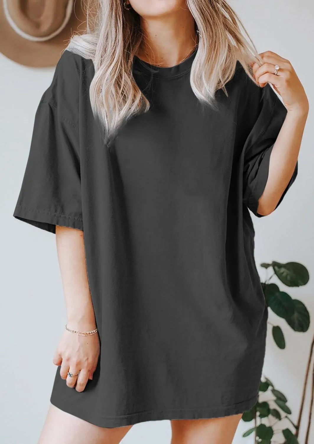 CSDAJIO Women's Trendy Oversized T Shirt Graphic Tee Crewneck Short Sleeve Loose Cute Going Out Summer Tops