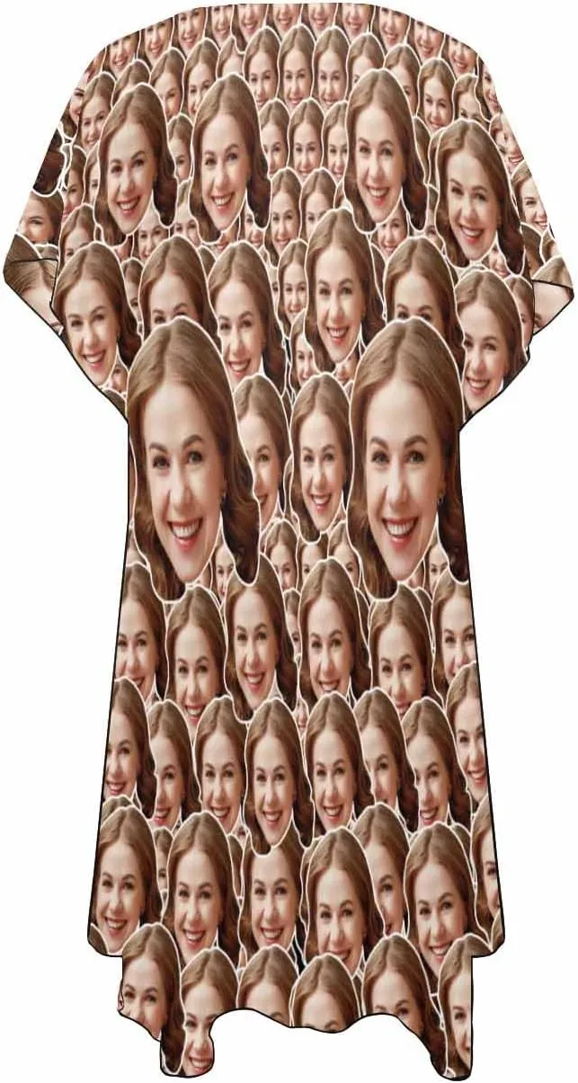 Custom Womens Beach Cover Ups for Swimwear Personalized Face Bathing Suit Coverup Bikini Swimsuit Cover-Up
