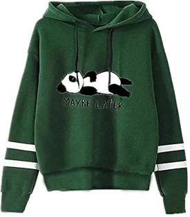 Cute Hoodies for Teen Girls Kawaii Panda Print Hoodies Pullover Tops Long Sleeve Hooded Sweatshirts for Teen Girls