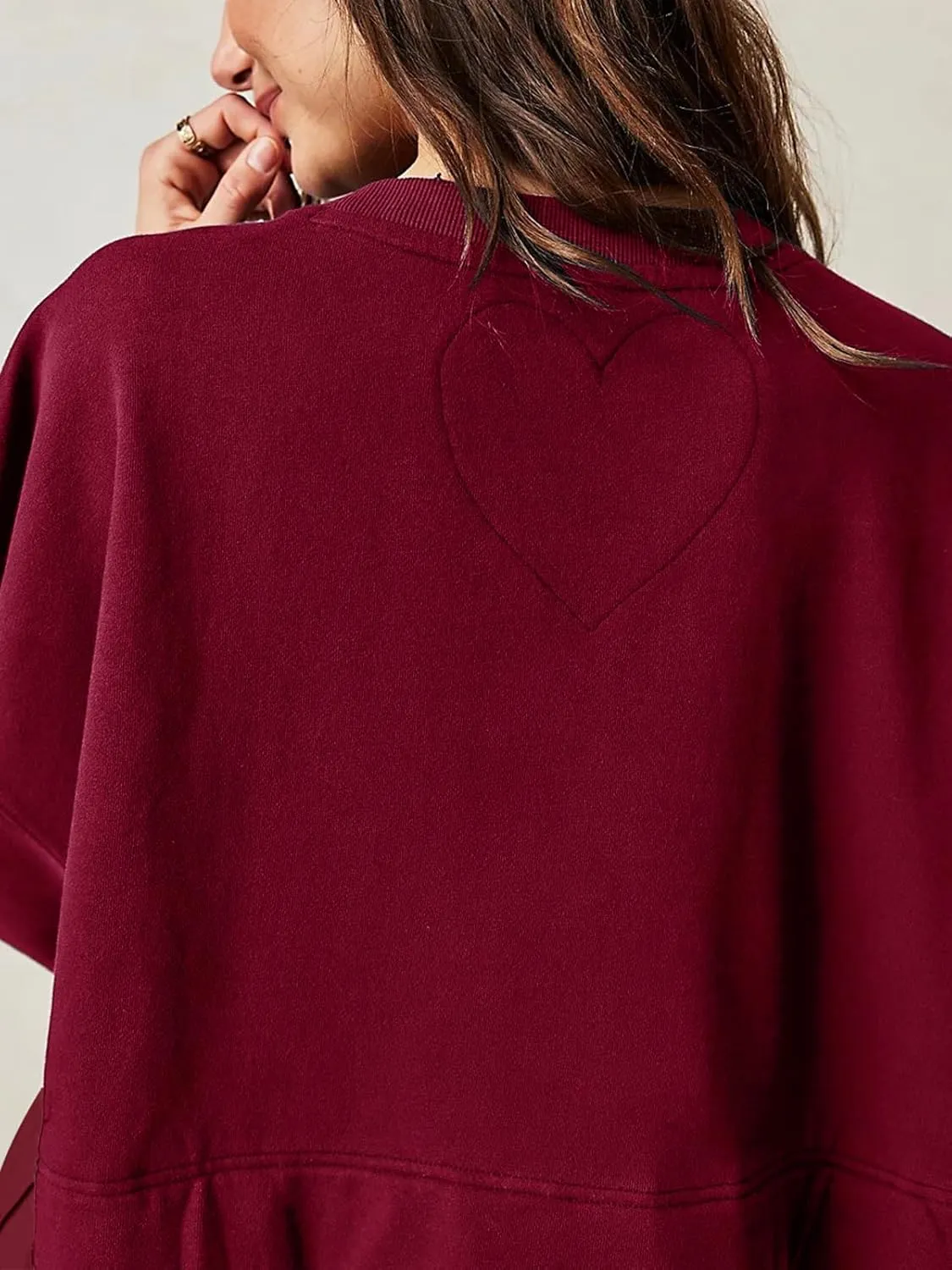 Dokuritu Sweatshirt Dress Women Crew Neck Long Sleeve Patchwork Pullover Tops Flowy Oversized Sweatshirt Mini Dress