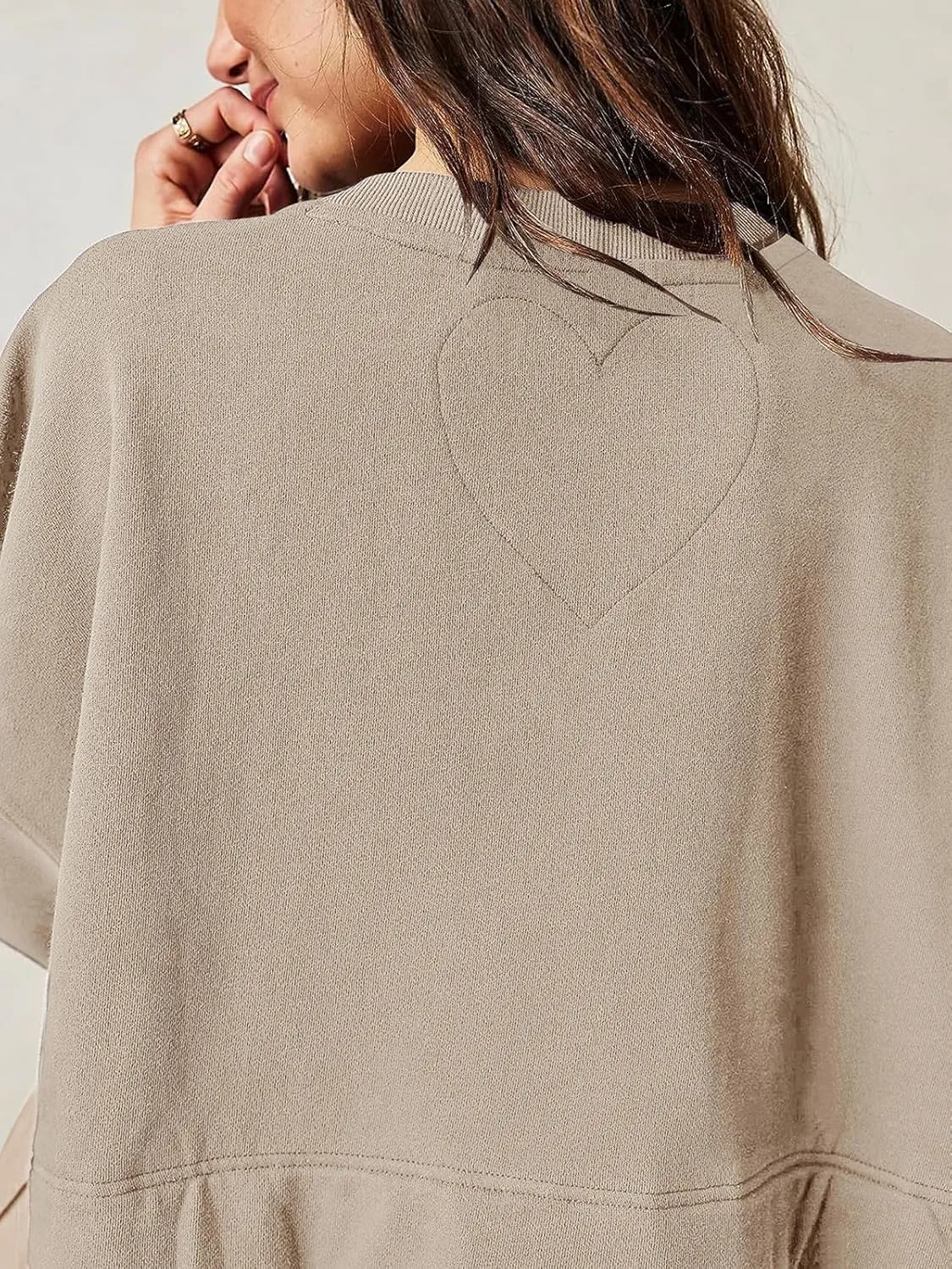 Dokuritu Sweatshirt Dress Women Crew Neck Long Sleeve Patchwork Pullover Tops Flowy Oversized Sweatshirt Mini Dress