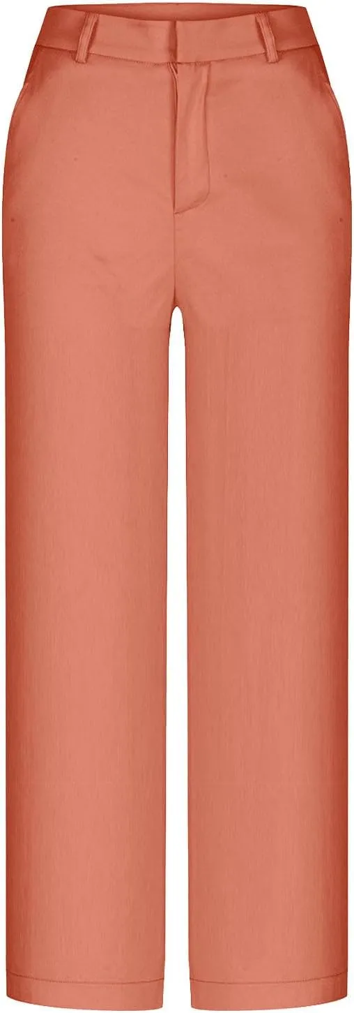 Dress Pants Women High Waisted Casual Business Office Pants Slacks Wide Leg Dressy Work Trousers with Pockets