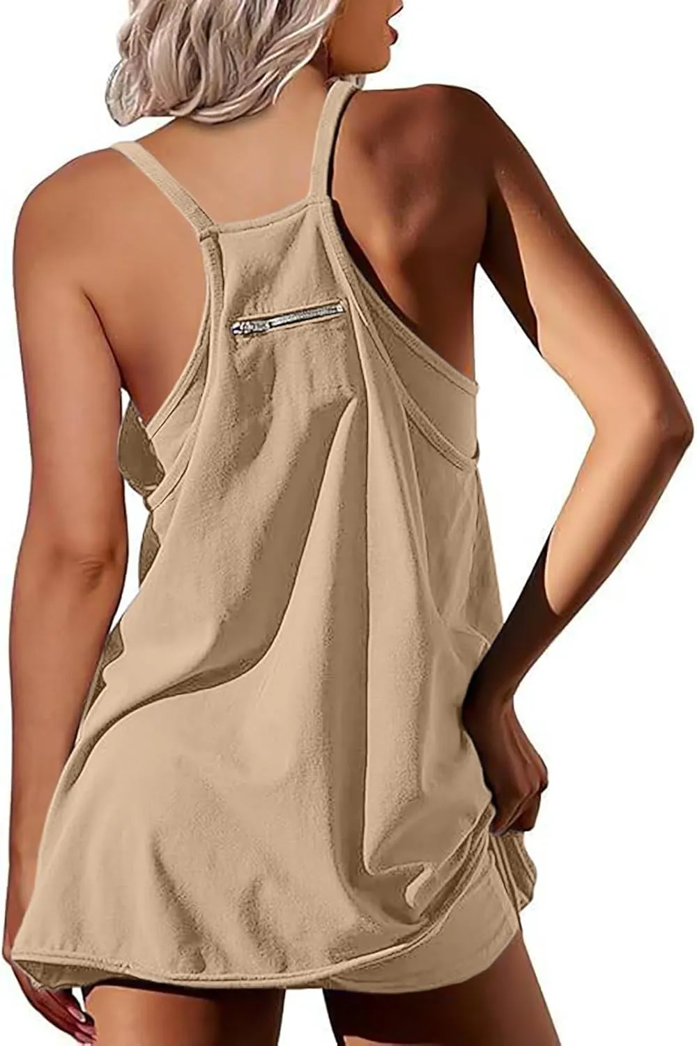 Ebifin Women's Summer Mini Dress Casual Workout Tennis Dress with Shorts Sleeveless Althletic Dresses