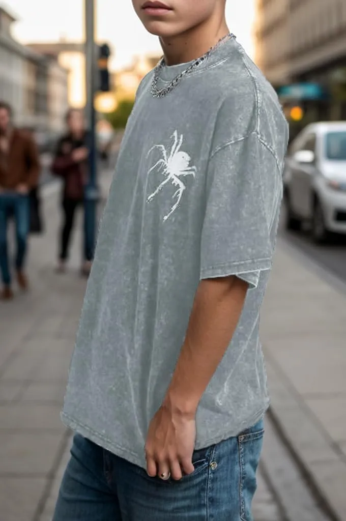 EMMIOL Men's T Shirts Oversized Short Sleeves Unisex Loose Solid Streetwear Tee Crew Neck Cotton Tops