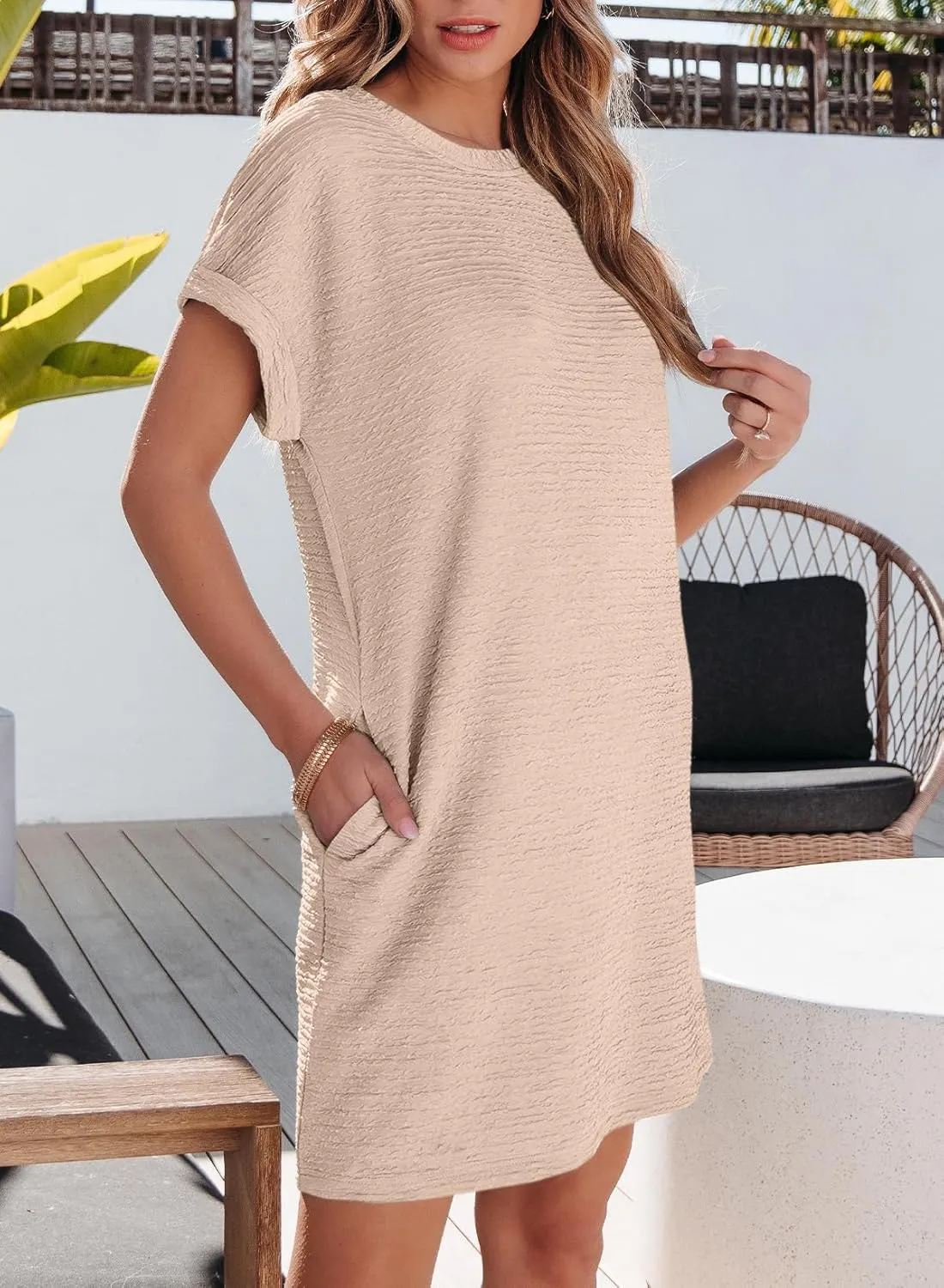 EVALESS Womens Summer Dresses Fashion 2025 Short Sleeve Spring Mini Dress Casual Beach Vacation Clothes Dresses