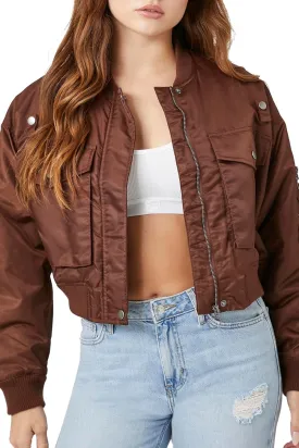 Forever 21 Women's Cropped Bomber Jacket
