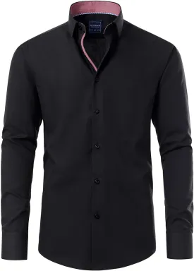 Gollnwe Men's Dress Shirts Long Sleeve Shirt White Button Down Shirt for Men Bussiness Casual