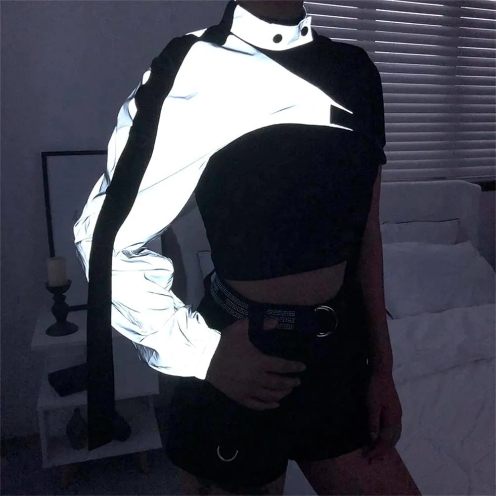 Goth Crop Top for Women 80s Emo Alt Punk Jacket Coat