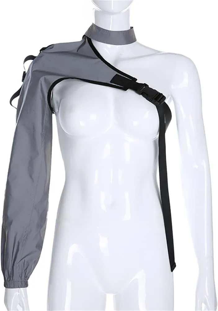 Goth Crop Top for Women 80s Emo Alt Punk Jacket Coat