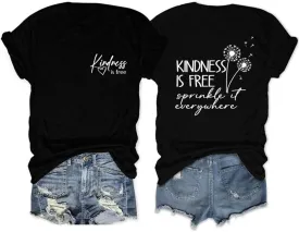 Inspirational Teacher Shirts Women Teacher Kindness Positive Message Tshirt Dandelion Graphic Summer Tee Tops