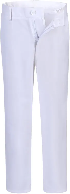 Kids School Uniform Pants for Little Boys Slim Fit Dress Slacks Formal Trousers with Adjustable Waist Flat Front White Dress Pants Size 8