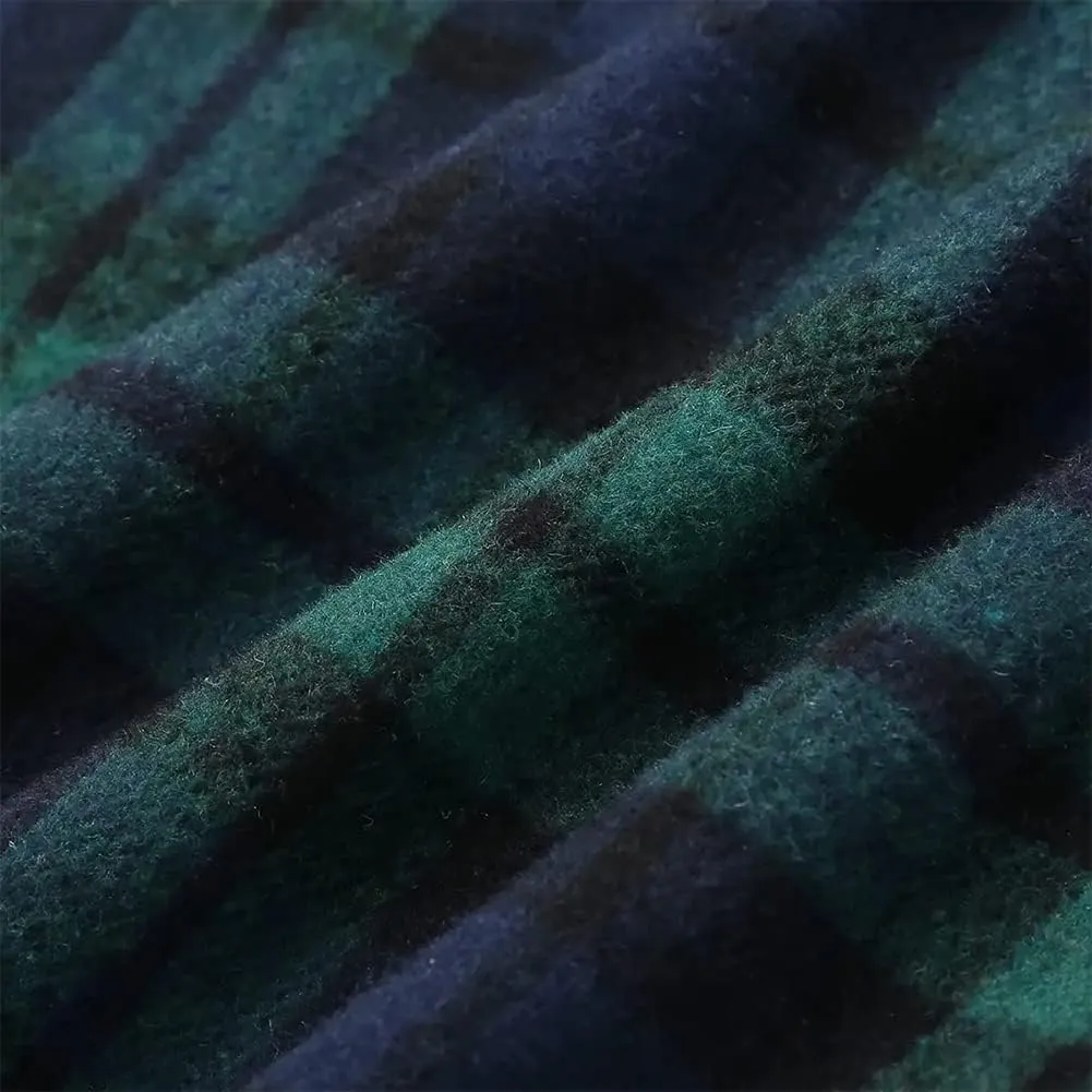 Kinghua Womens Wool Plaid Mini Skirt Fall Winter High Waisted Bodycon Pencil Skirt