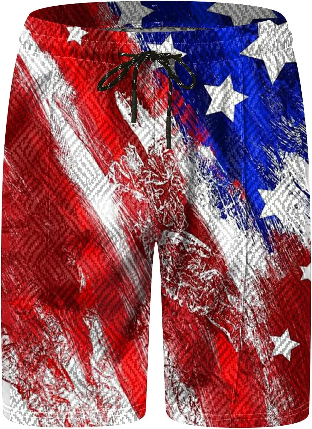 LCMTWX 4th of July Patriotic Polo Shirt for Men American Flag Print Patriotic Polo Shirt 3D Digital Printing Zipper Short