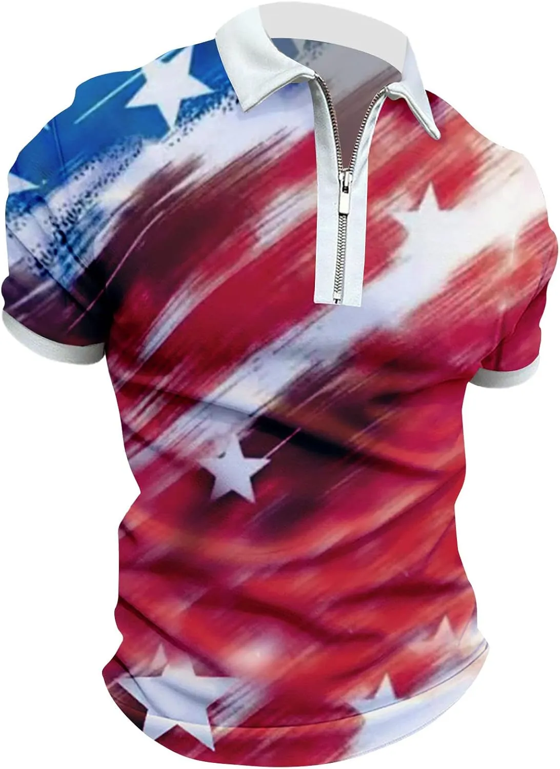 LCMTWX Polo Shirts for Men American Patriotic Flag Shirt 4th of July Patriotic Polo Shirt for Men Fashion Leisure Seaside