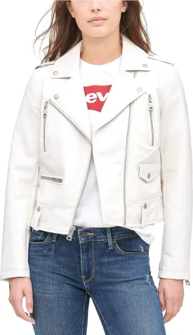 Levi's Women's Cropped Faux Leather Motorcycle Jacket