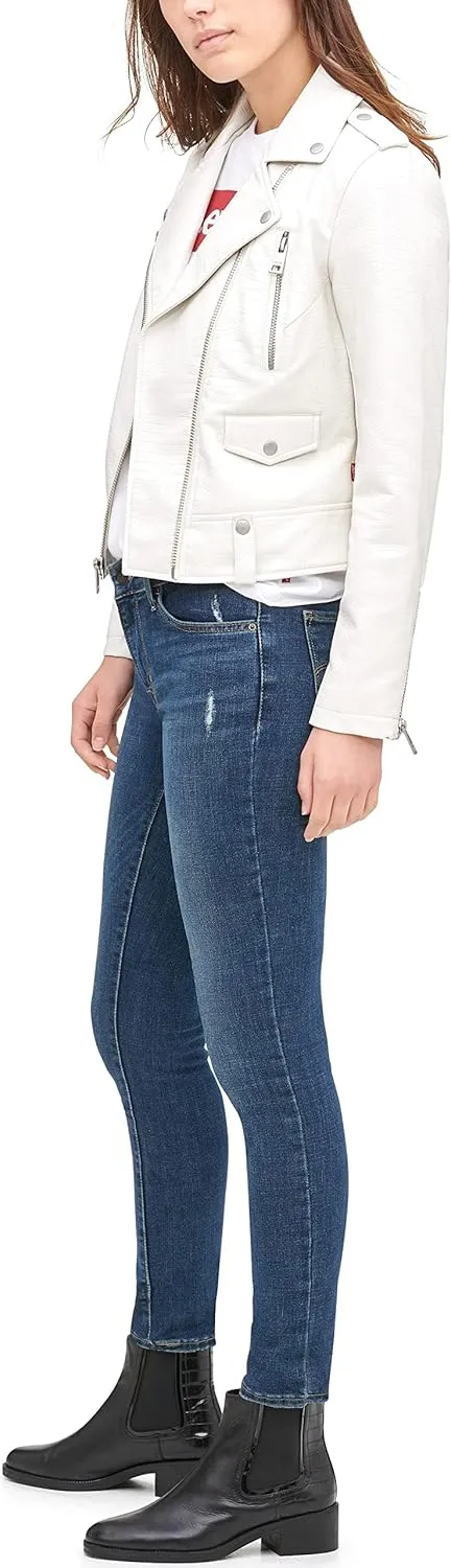 Levi's Women's Cropped Faux Leather Motorcycle Jacket
