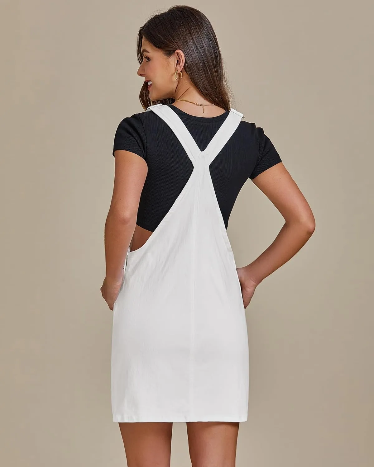 luvamia Women's Casual Straps Denim Overall Pinafore Dress with Pockets 2025
