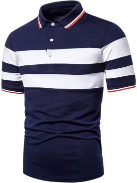 Men Polo Shirt with Pocket Short Sleeve Button Collared Polos Shirt Classic Slim Fit Sport Vacation T-Shirts Pullover
