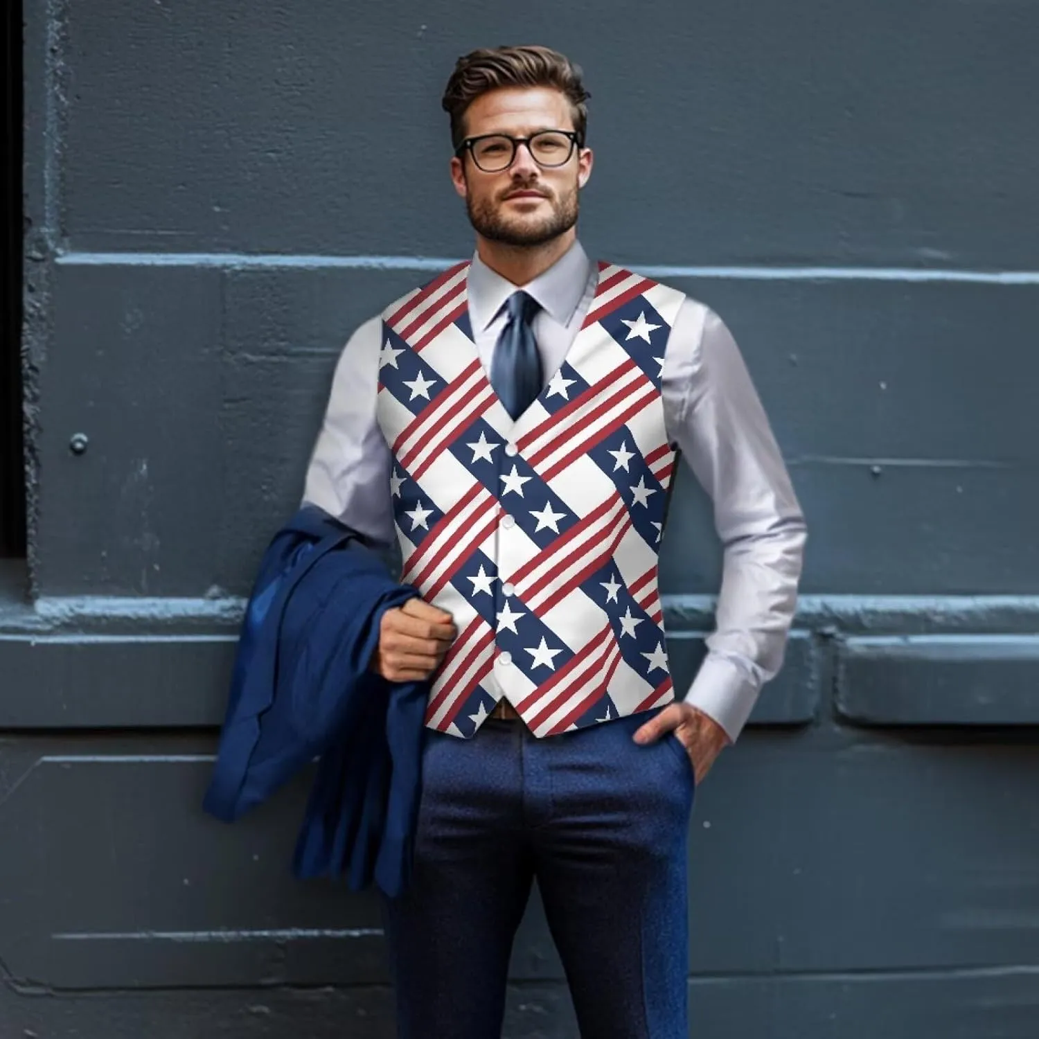 Men's Formal Suit Vest Fit for Business or Casual Dress Slim Fit V Neck Waistcoat Vest