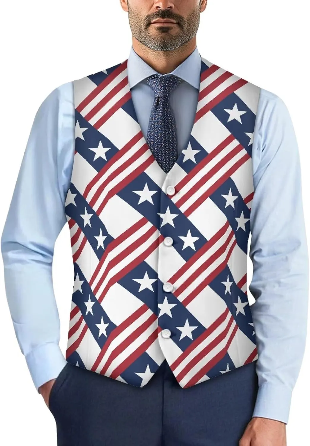 Men's Formal Suit Vest Fit for Business or Casual Dress Slim Fit V Neck Waistcoat Vest