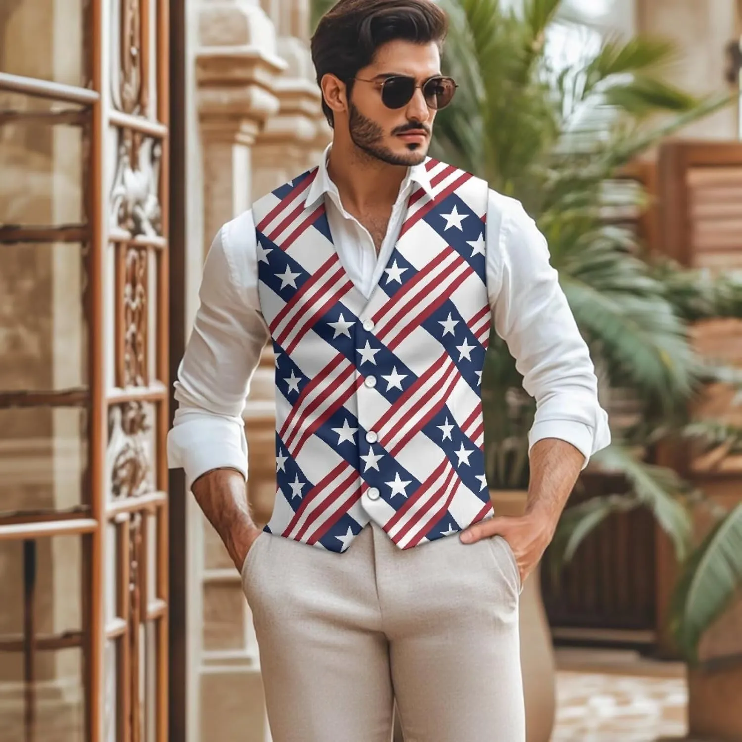 Men's Formal Suit Vest Fit for Business or Casual Dress Slim Fit V Neck Waistcoat Vest