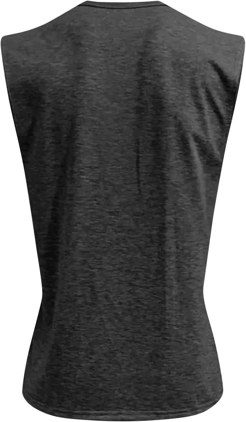 Men's Henley Shirts Summer Sleeveless Muscle Gym Workout Running Vintage Button Down Tank Tops with Chest Pocket