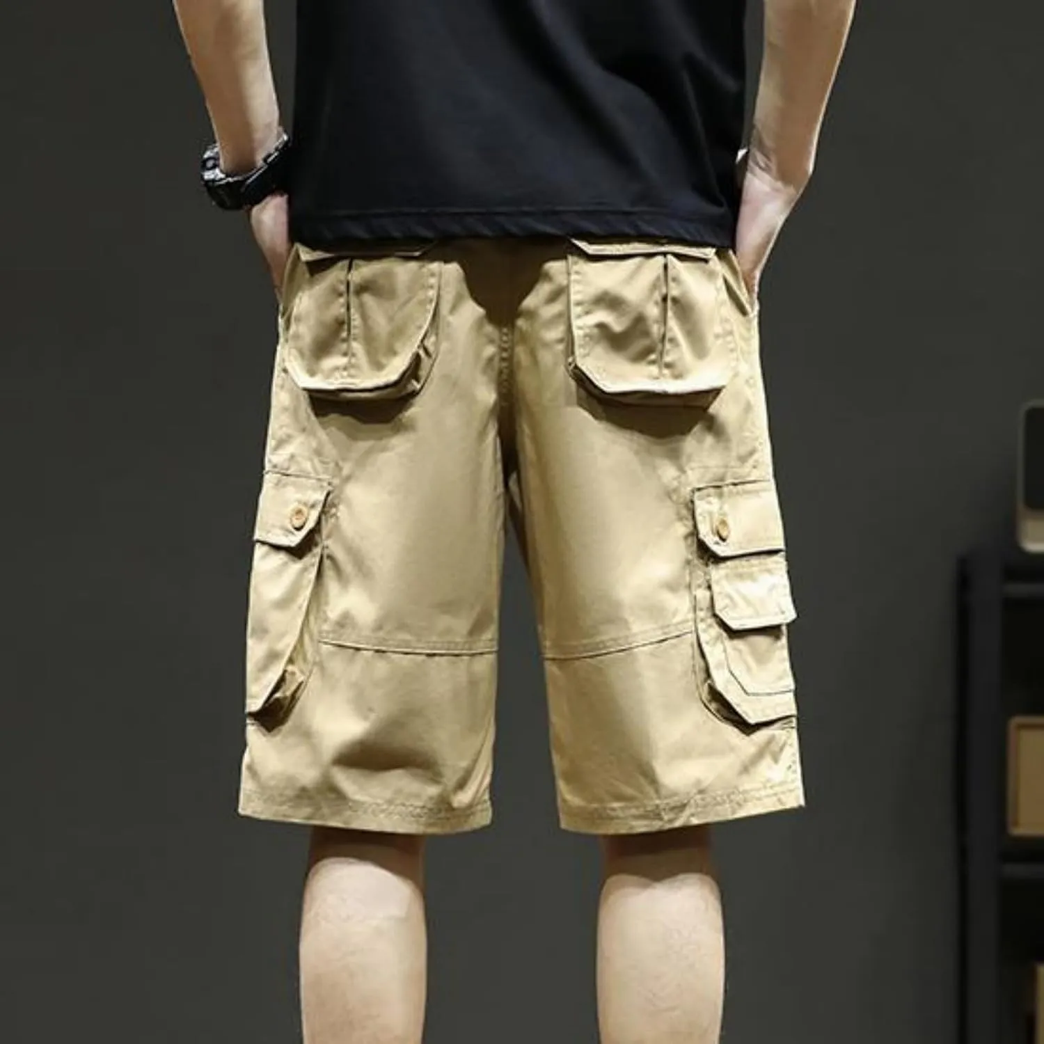 Men's Hiking Cargo Shorts Lightweight Casual Stretch Shorts Fashion Baggy Pocket Summer Sports Beach Half Pants